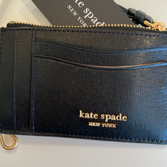 New Kate Spade Black Leather Card Holder - Picture 2 of 6